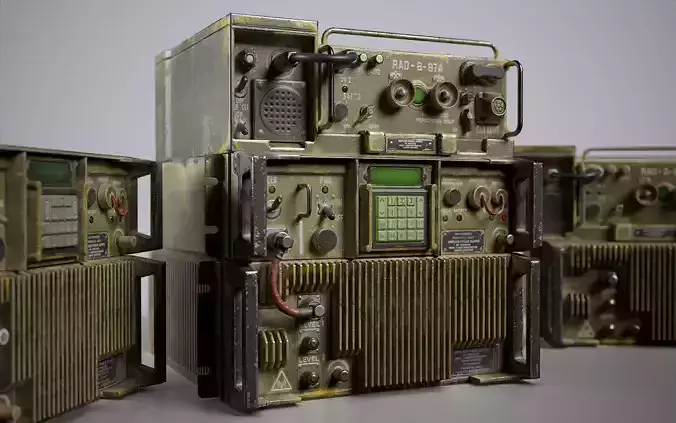 Old Military Radio Station PRC-77  Low-poly 3D model