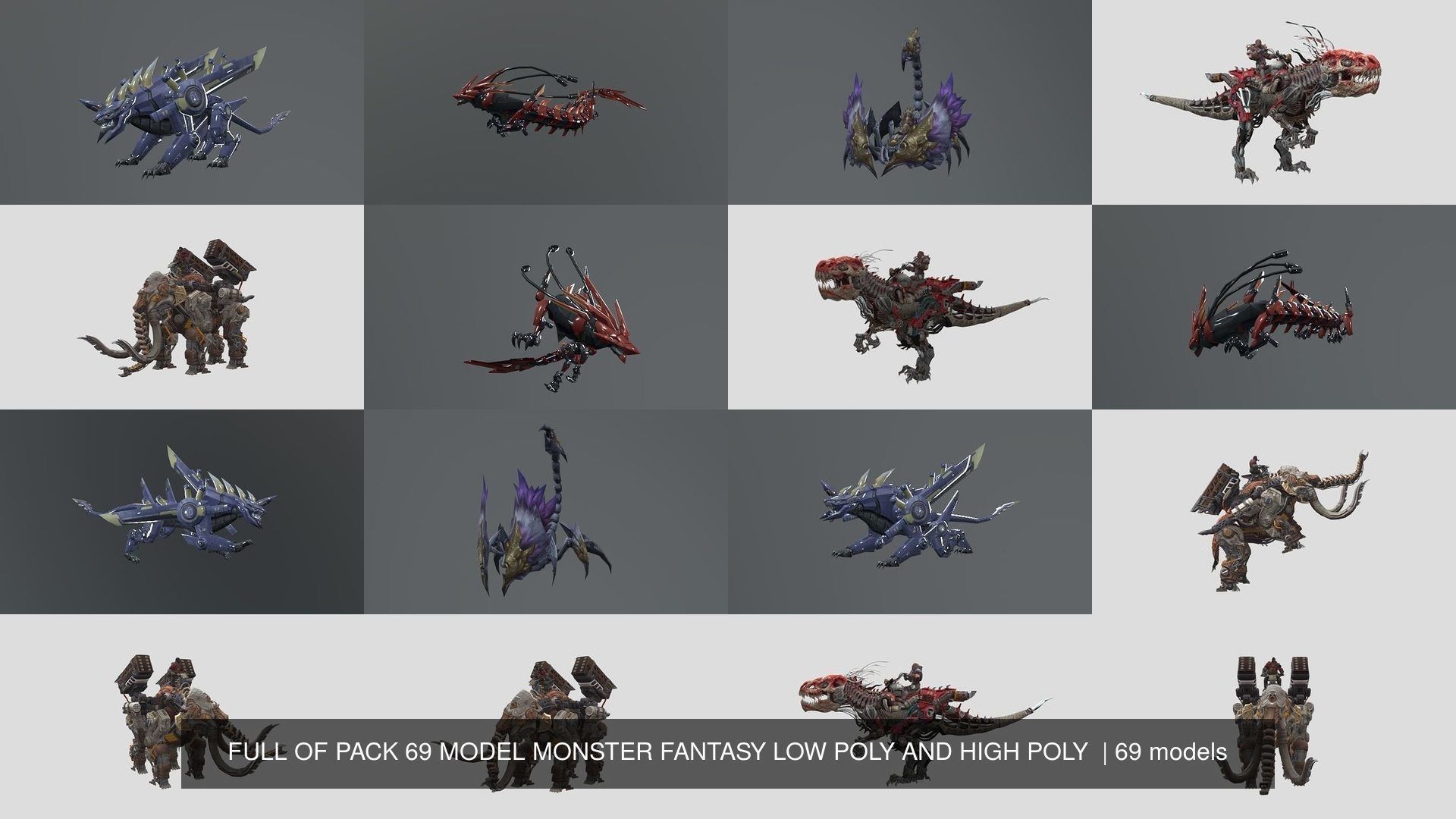 FULL OF PACK 69 MODEL MONSTER FANTASY LOW POLY AND HIGH POLY  3D Model Collection_9