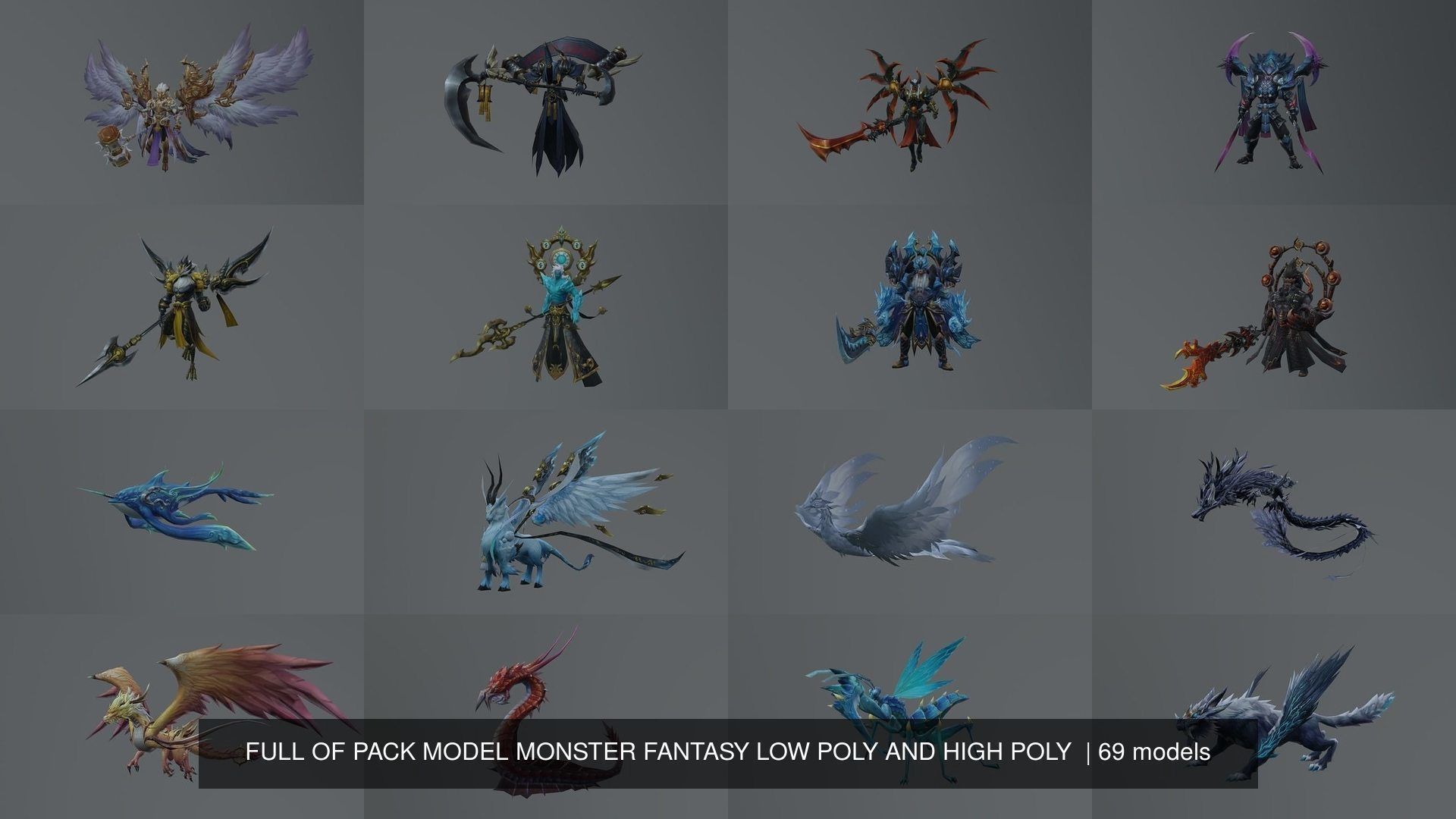FULL OF PACK 69 MODEL MONSTER FANTASY LOW POLY AND HIGH POLY  3D Model Collection_20