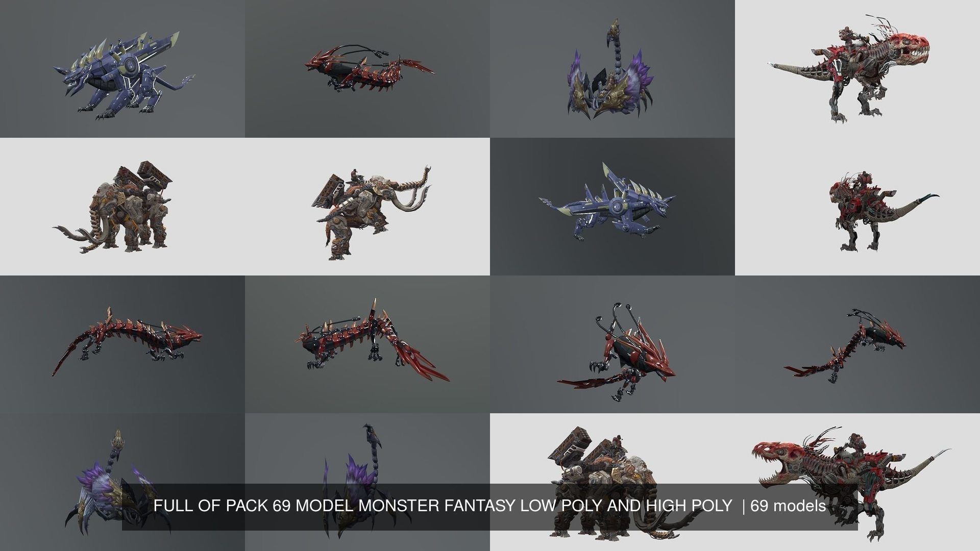 FULL OF PACK 69 MODEL MONSTER FANTASY LOW POLY AND HIGH POLY  3D Model Collection_18