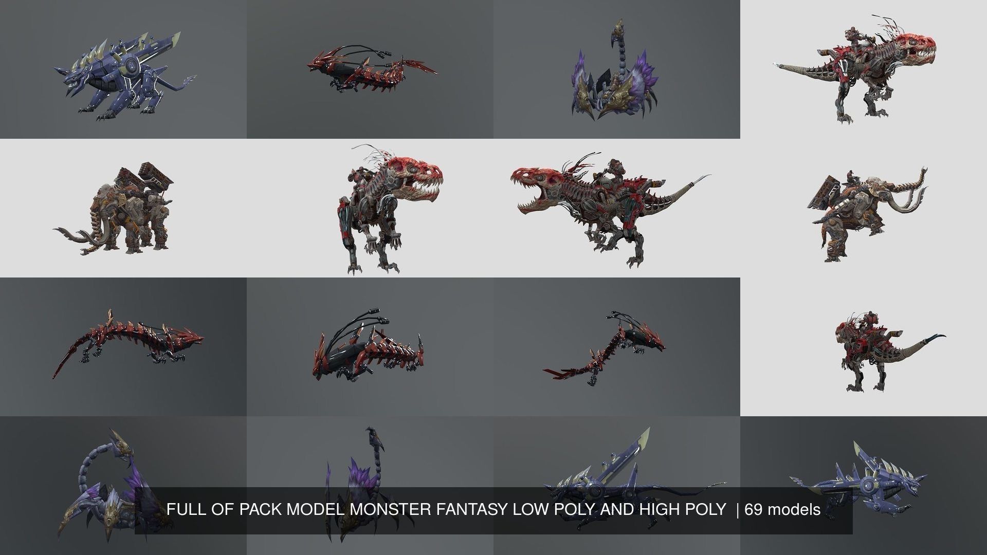 FULL OF PACK 69 MODEL MONSTER FANTASY LOW POLY AND HIGH POLY  3D Model Collection_23