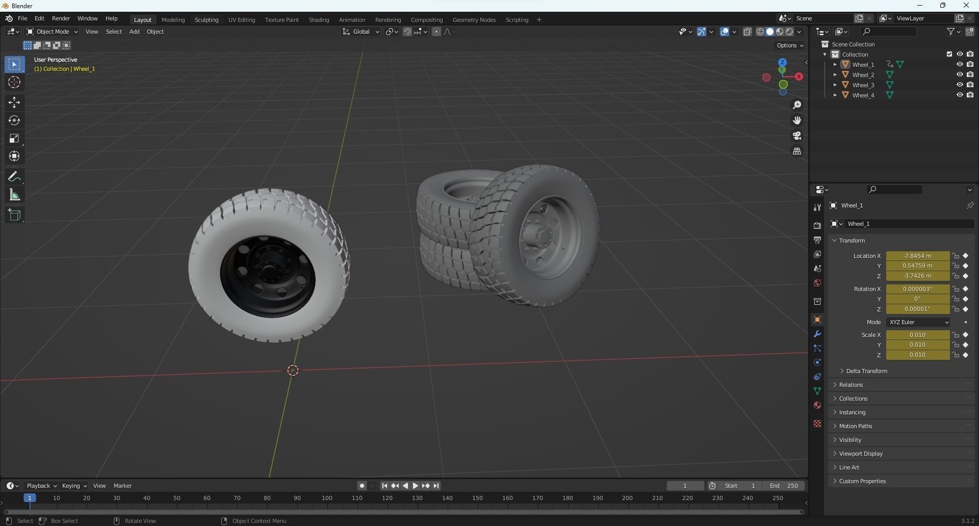 Whell Tire 3D Model 3D model_12