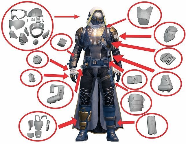 Complete ARMOR HUNTER Cosplay Helmet IRON BANNER DESTINY 