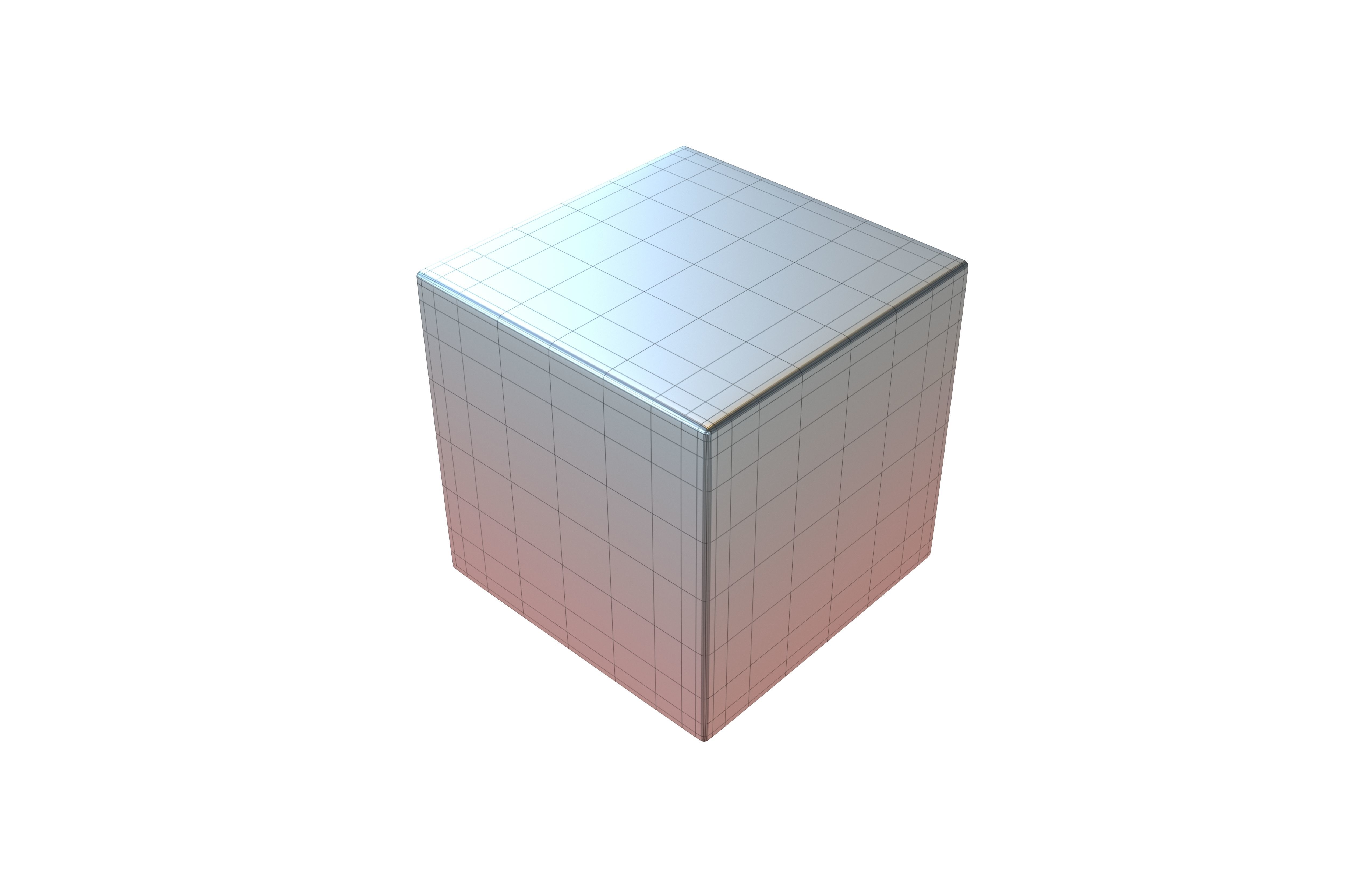 Cube Geometric Shape v1 007 Low-poly 3D model_2
