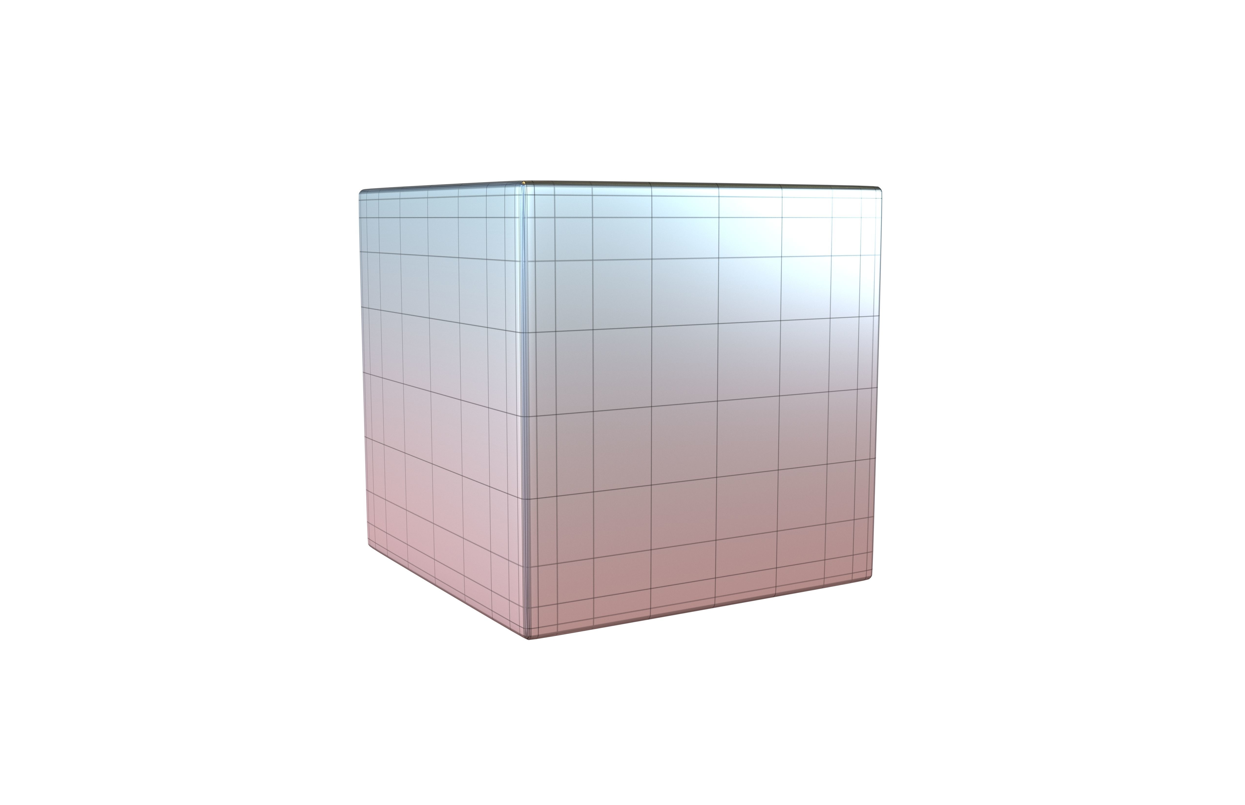 Cube Geometric Shape v1 007 Low-poly 3D model_1