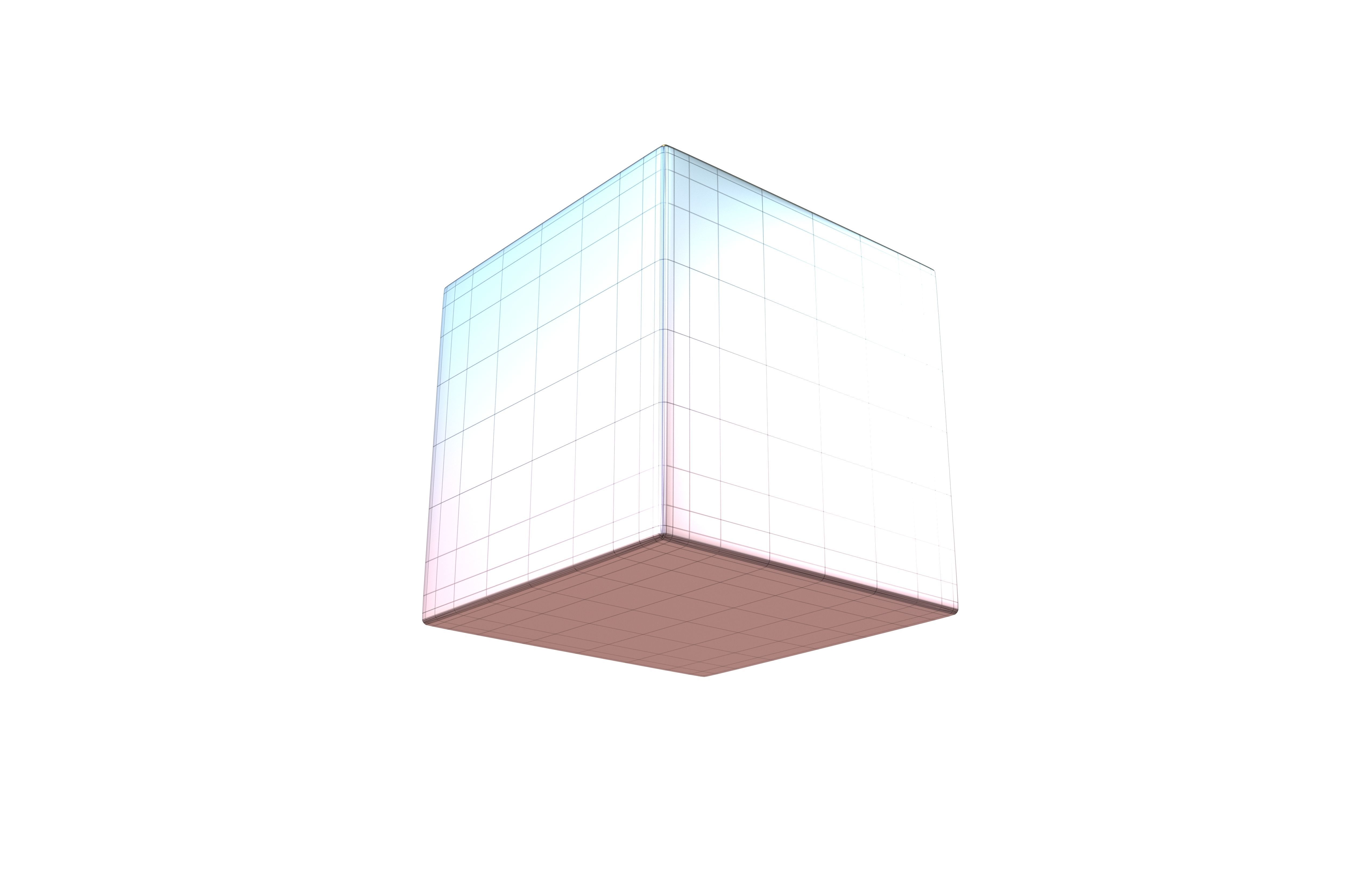 Cube Geometric Shape v1 007 Low-poly 3D model_3
