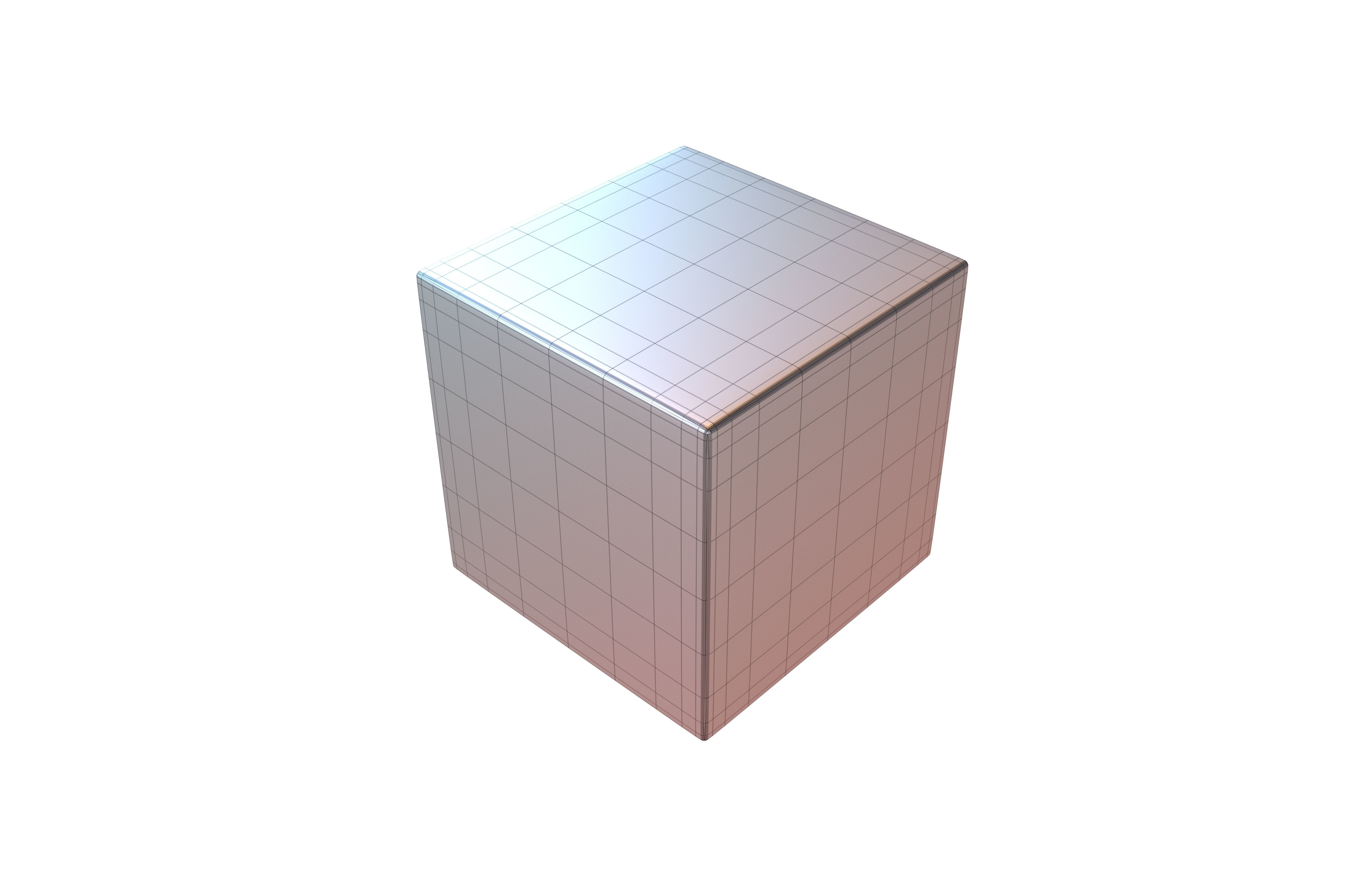 Cube Geometric Shape v1 008 Low-poly 3D model_2