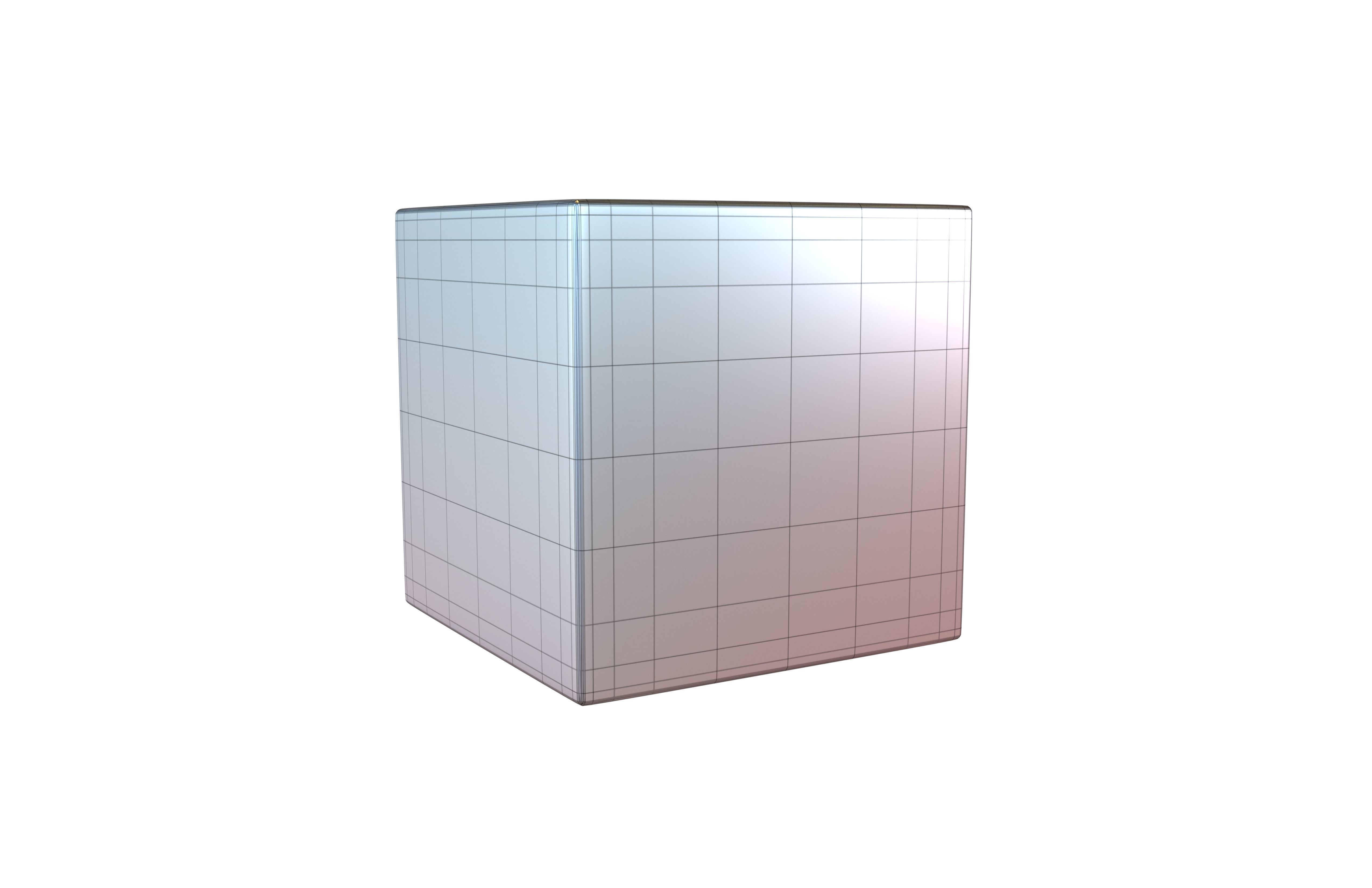 Cube Geometric Shape v1 008 Low-poly 3D model_1