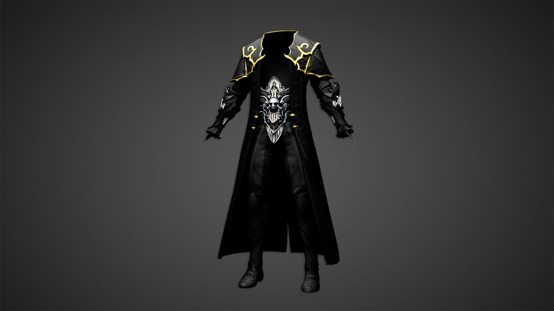 Vampire cloth Black Gabriel Low-poly 3D model_5