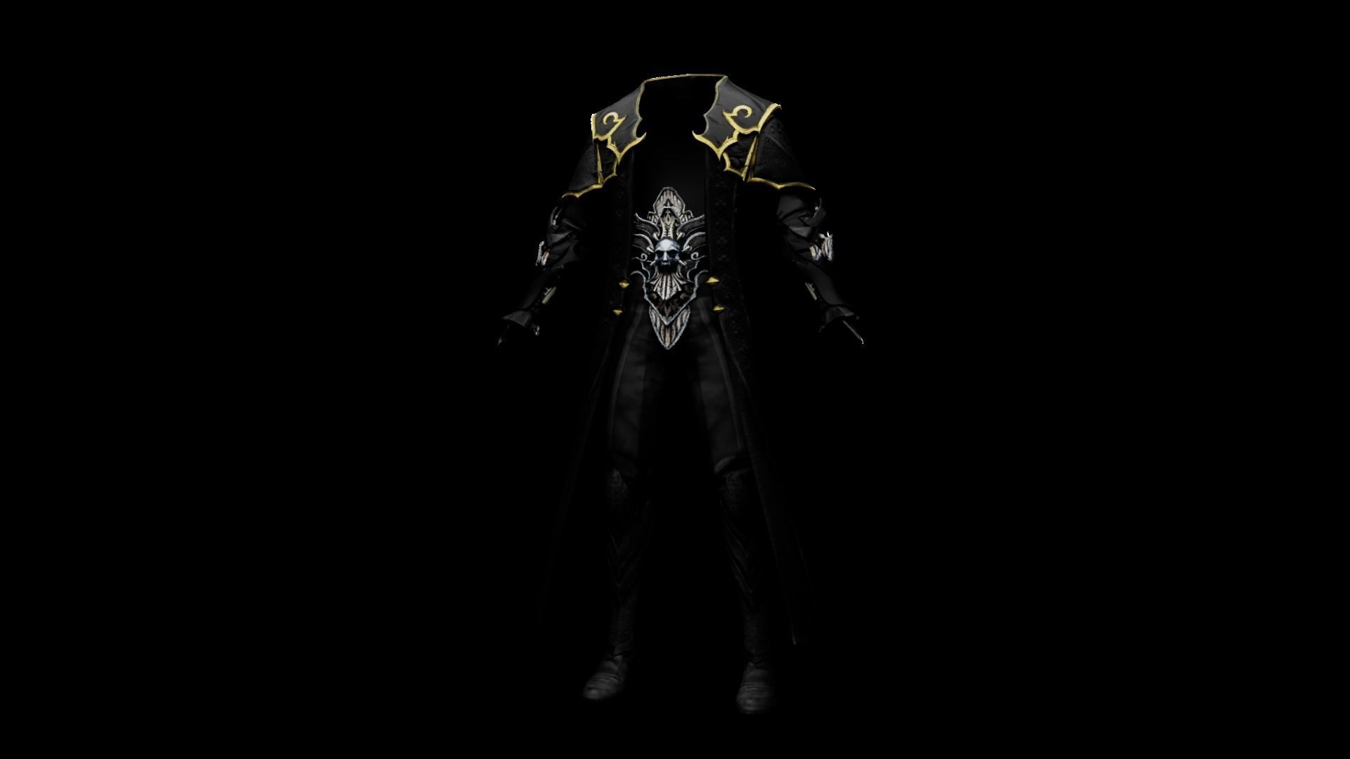 Vampire cloth Black Gabriel Low-poly 3D model_18