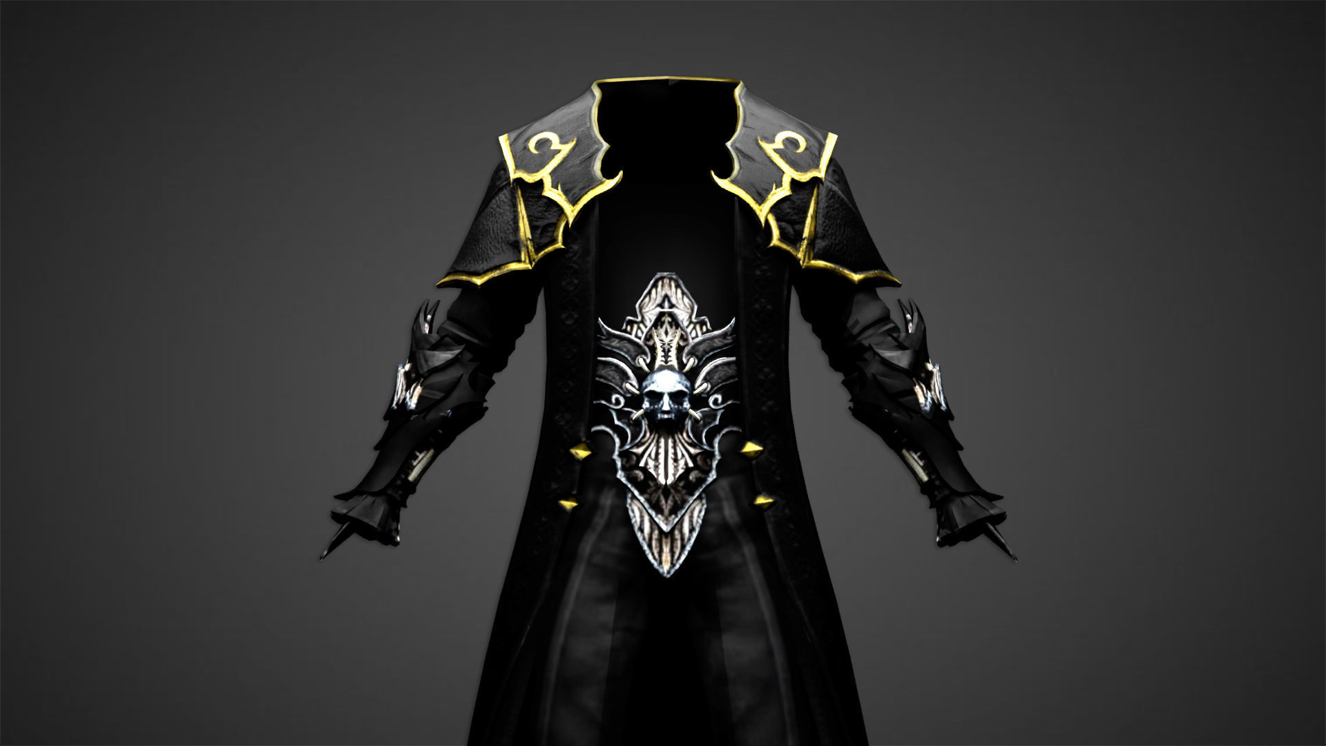 Vampire cloth Black Gabriel Low-poly 3D model_1