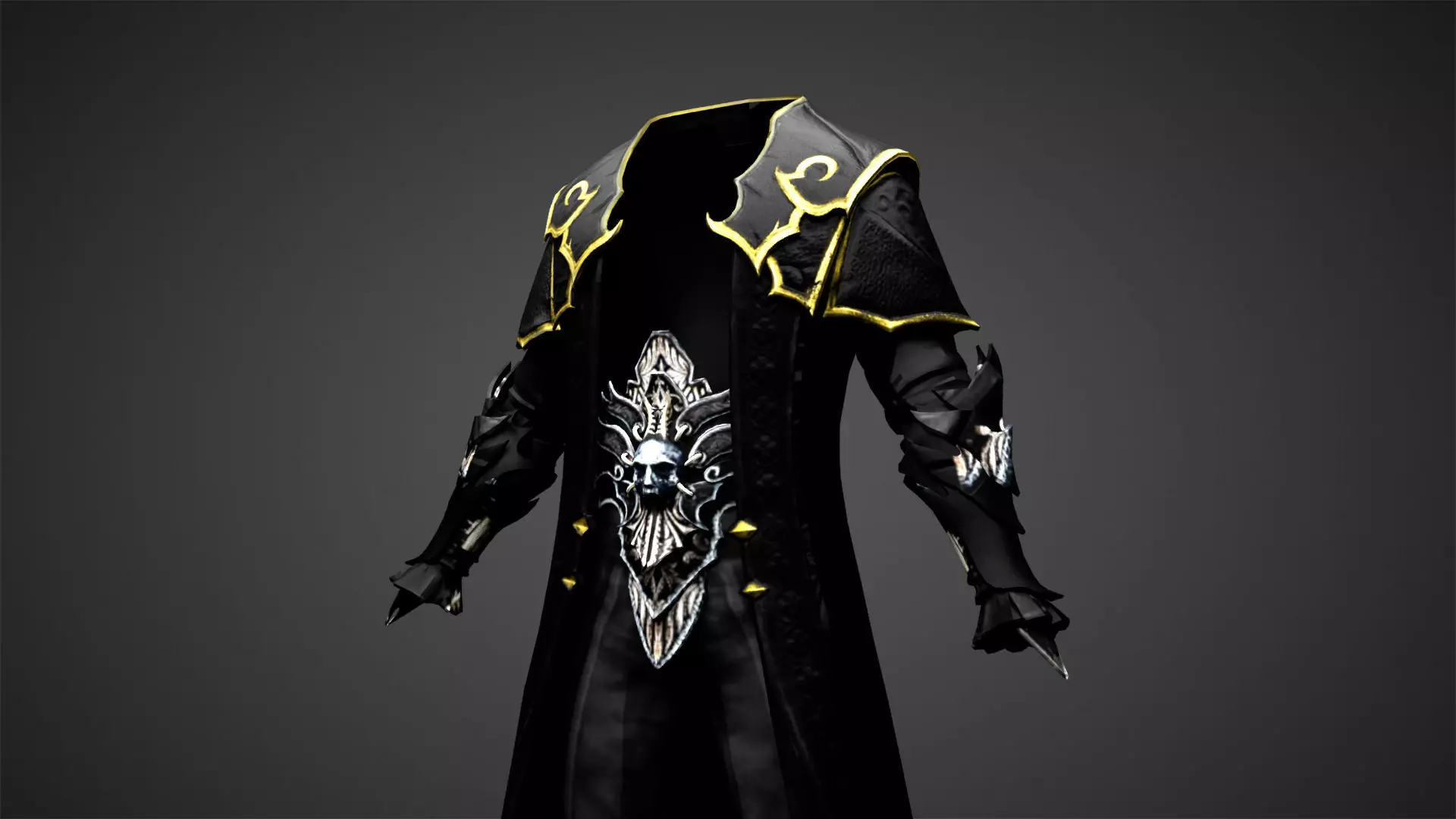 Vampire cloth Black Gabriel Low-poly 3D model_0