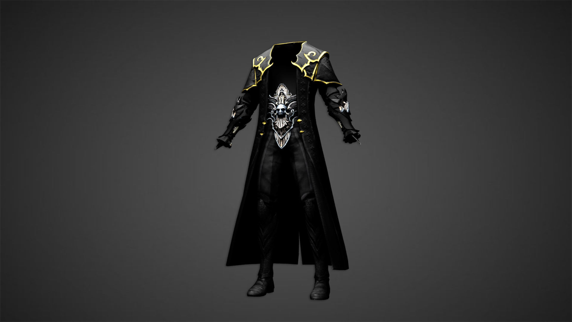 Vampire cloth Black Gabriel Low-poly 3D model_2