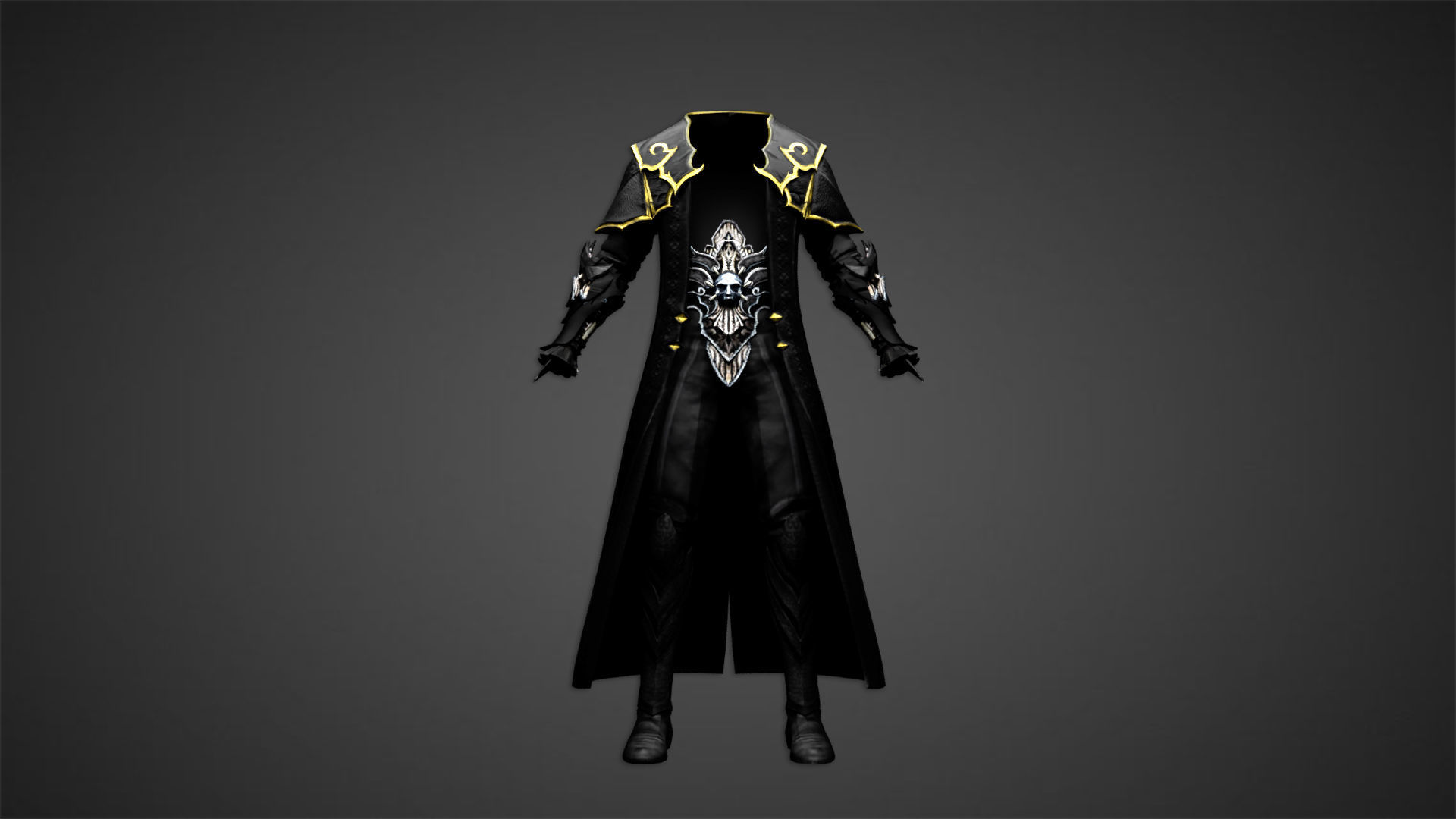 Vampire cloth Black Gabriel Low-poly 3D model_23