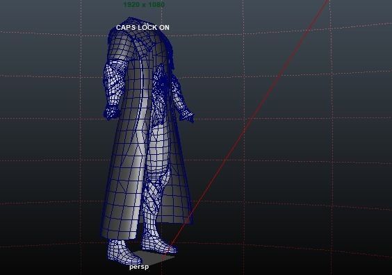 Vampire cloth Black Gabriel Low-poly 3D model_6