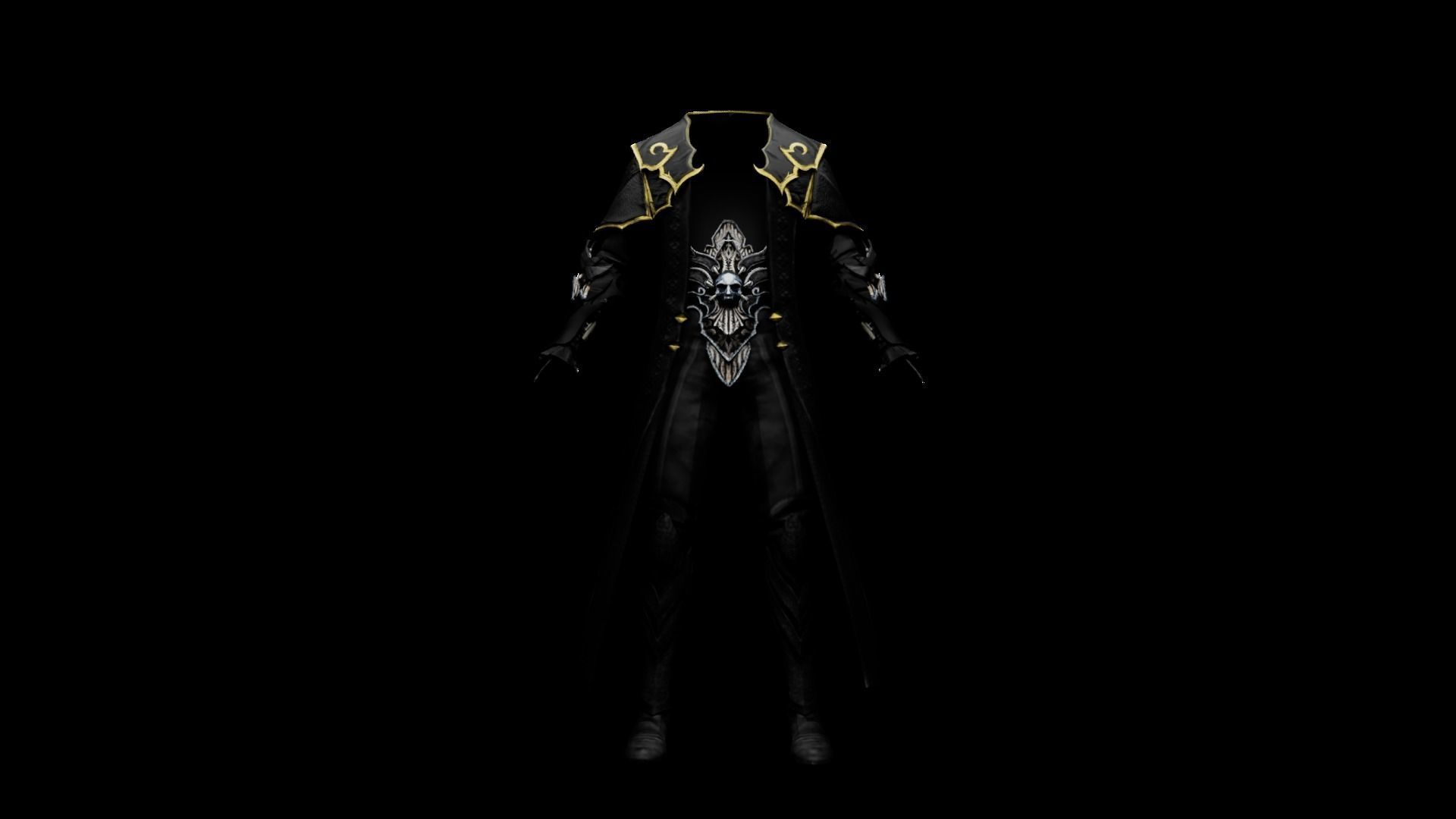 Vampire cloth Black Gabriel Low-poly 3D model_22