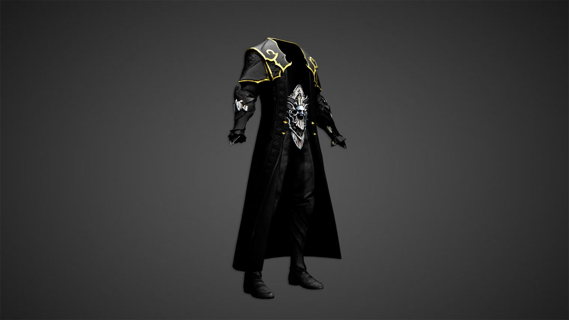 Vampire cloth Black Gabriel Low-poly 3D model_21
