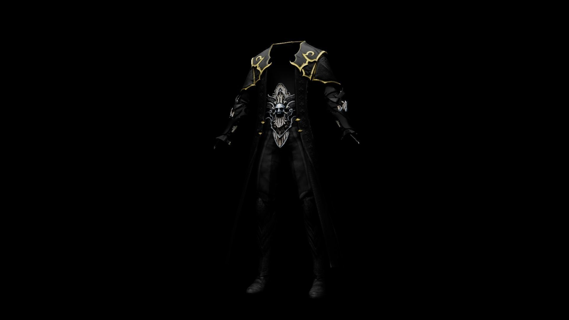 Vampire cloth Black Gabriel Low-poly 3D model_20