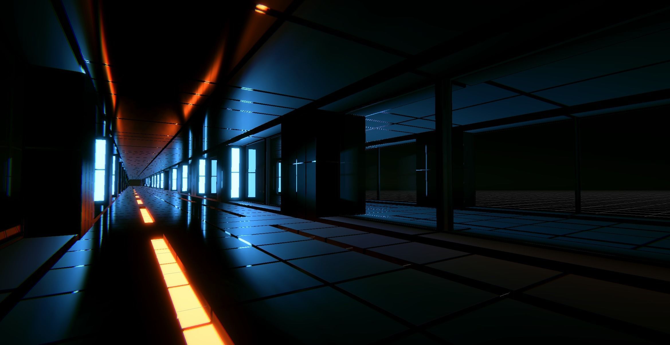 Corridor Tunnel Infinite Sci Fi Scene Model Unity Demo Scene Low-poly 3D model_6