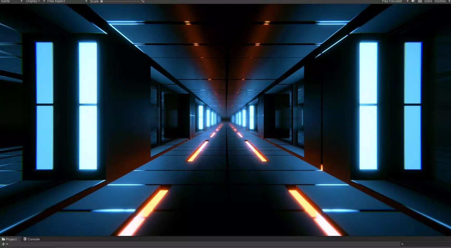 Corridor Tunnel Infinite Sci Fi Scene Model Unity Demo Scene Low-poly 3D model_0