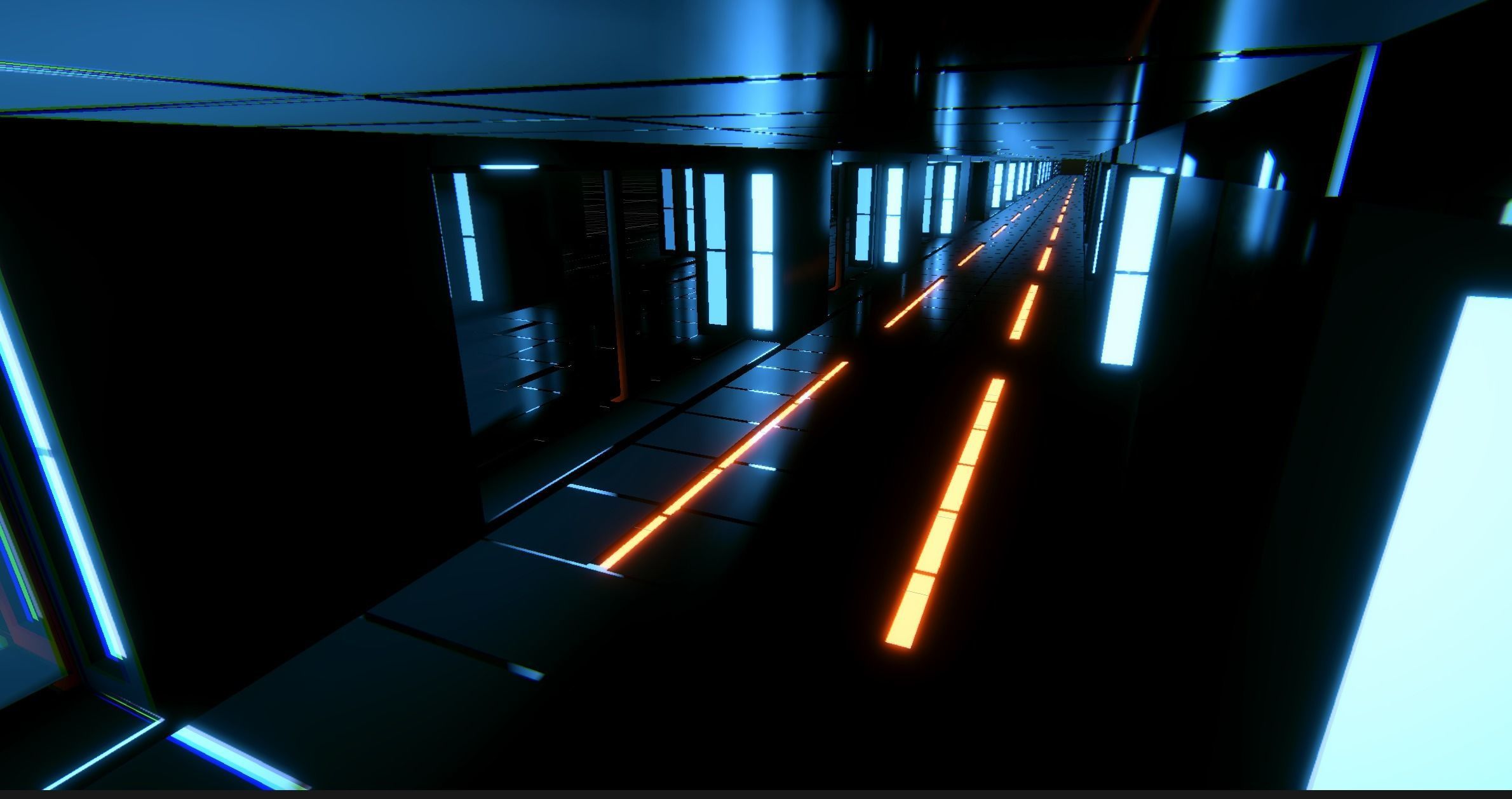 Corridor Tunnel Infinite Sci Fi Scene Model Unity Demo Scene Low-poly 3D model_7