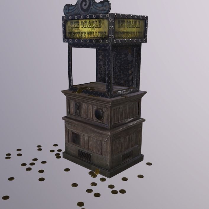 Fortune teller broken Low-poly 3D model_2