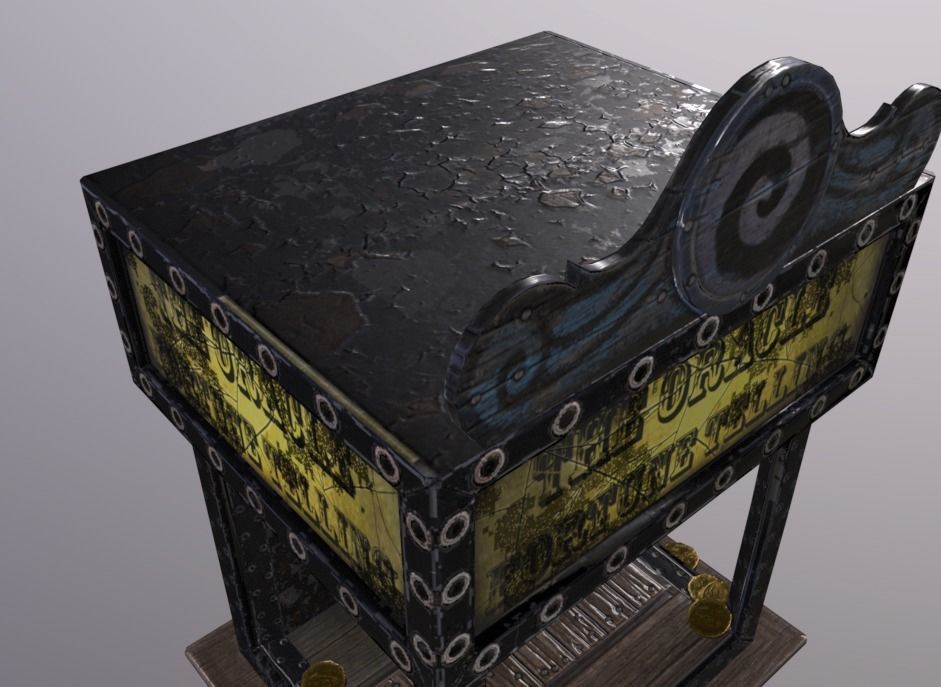 Fortune teller broken Low-poly 3D model_4