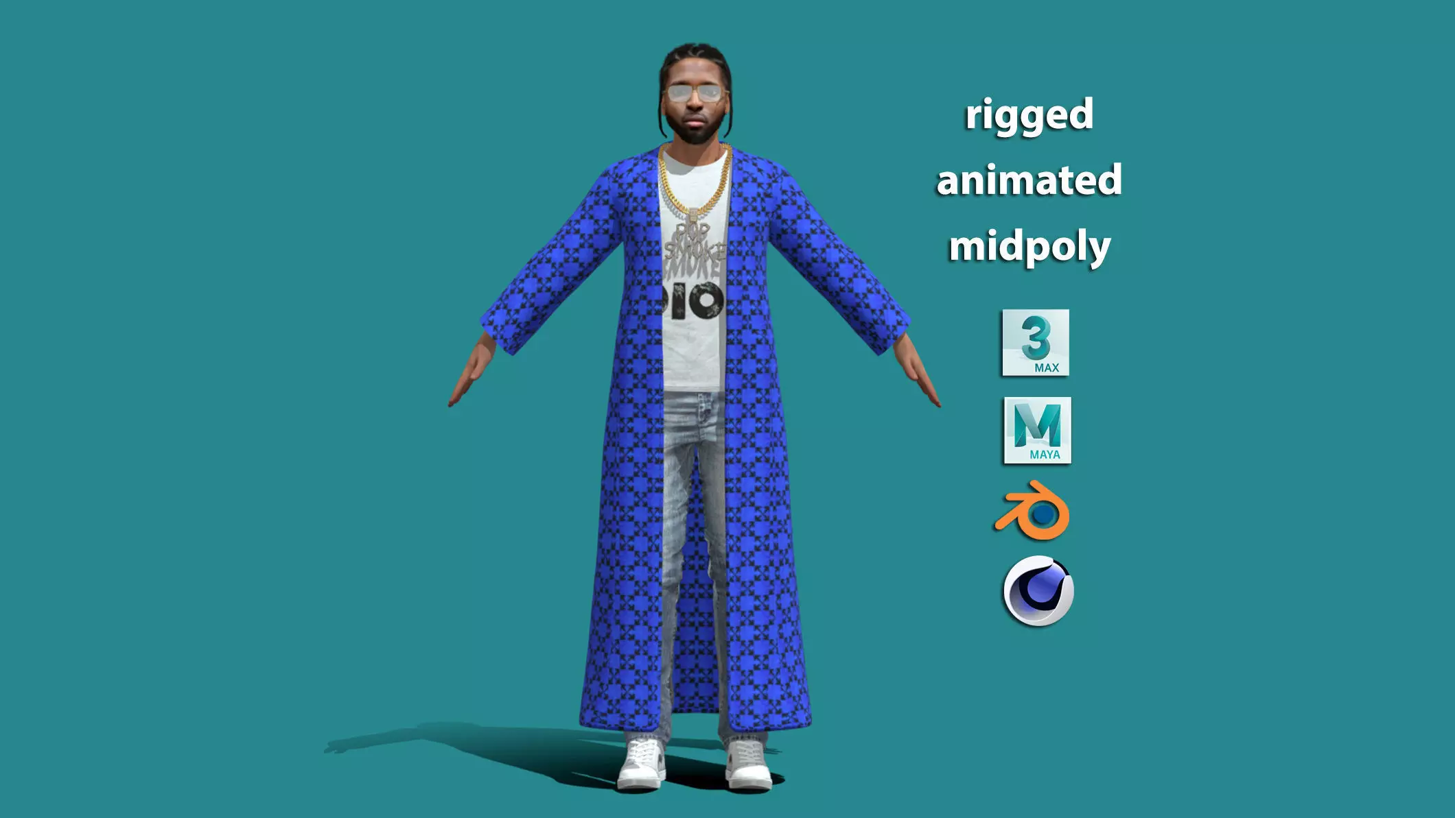 T-P Pop Smoke rapper 3D model