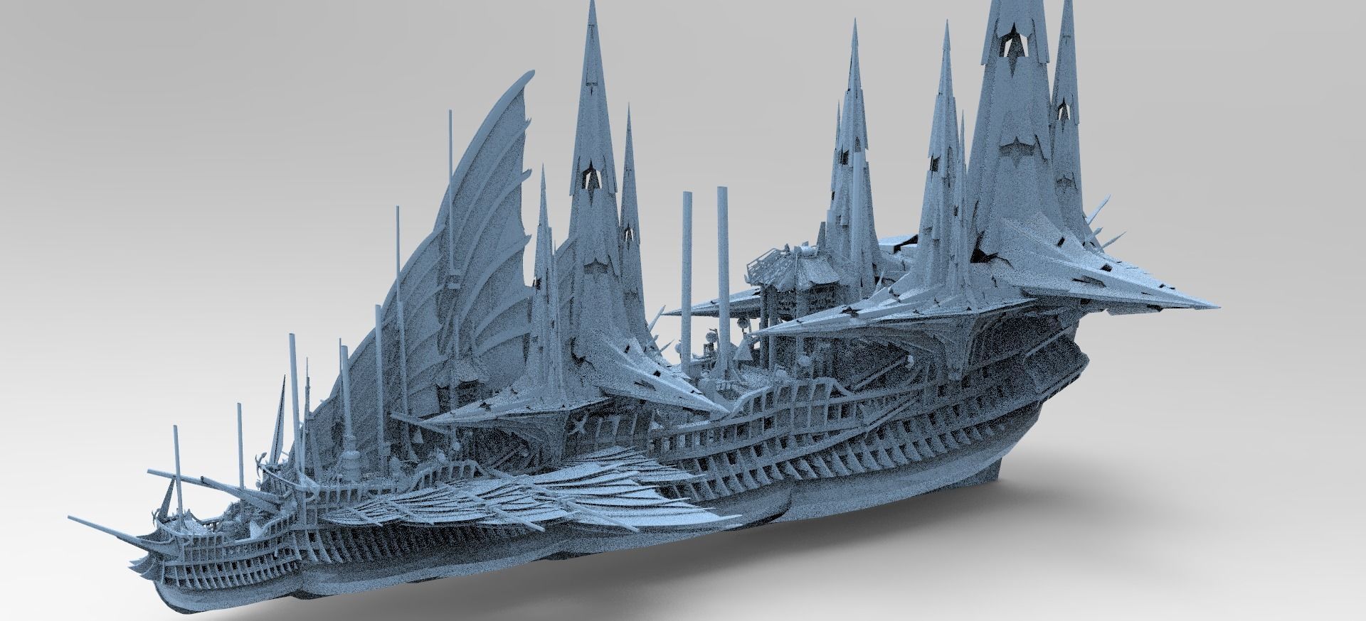 Sci fi Mongol pirate Ship 2 3D model_1