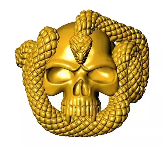 SNAKE IN HUMAN HEAD RING