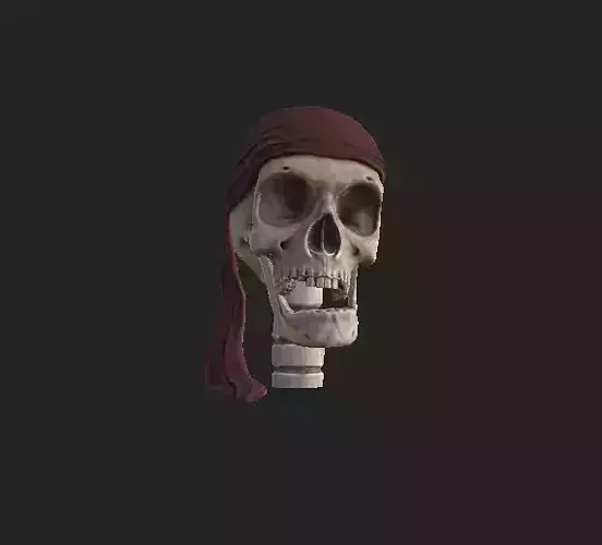 Pirate Skull head Low-poly 3D model