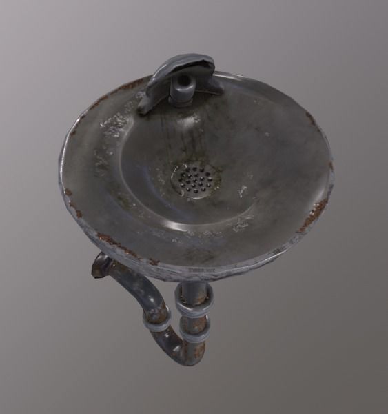 Water Fontaine Low-poly 3D model_4