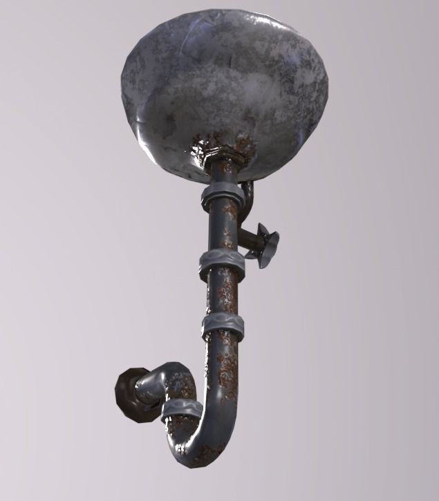 Water Fontaine Low-poly 3D model_5