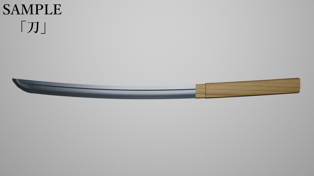 Tanto Short Katana for VRChat Low-poly 3D model_2