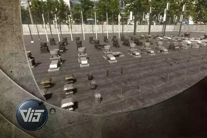 HQ Rooftop Props Collection - PBR