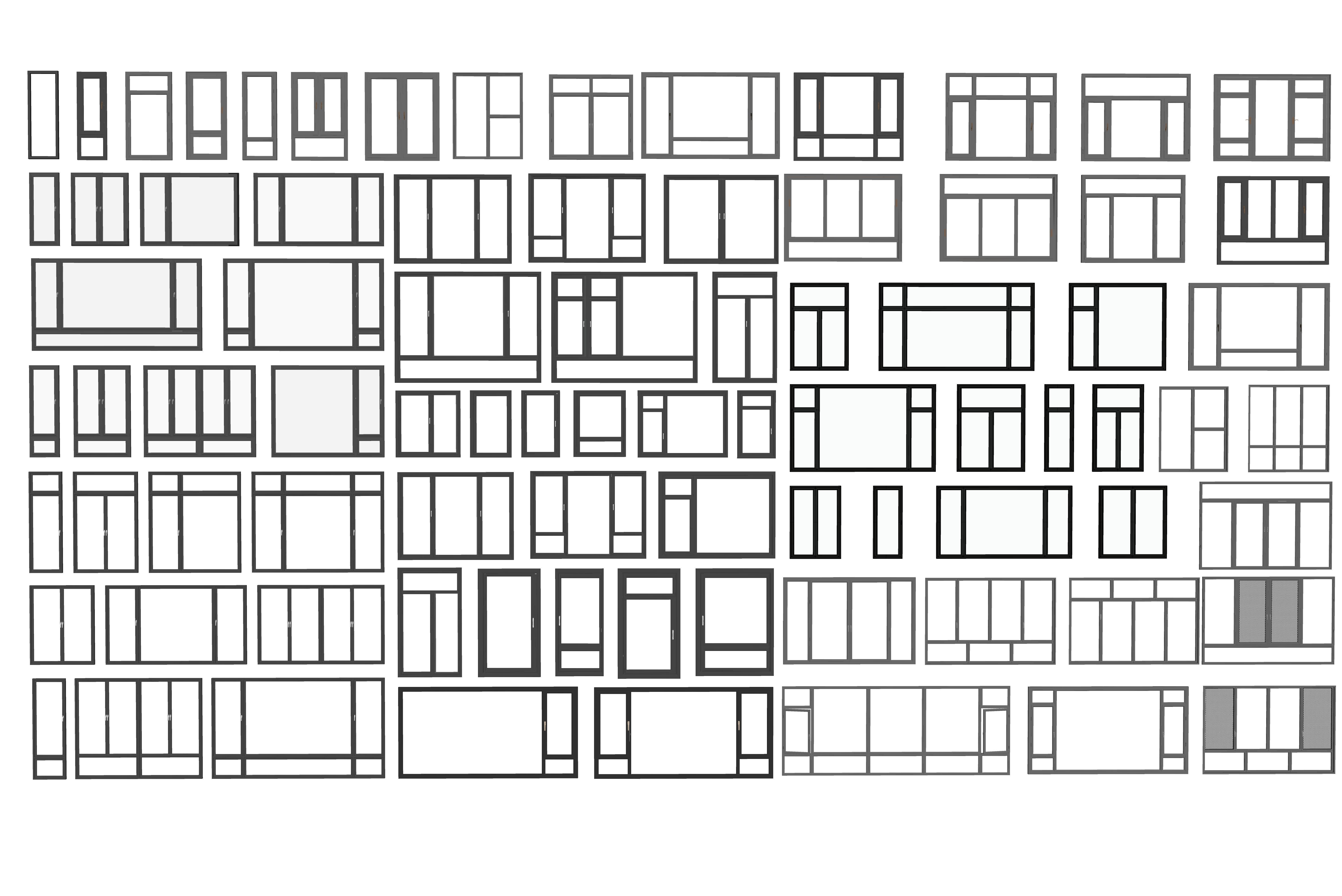  windows- Floor-to-ceiling windows-Windows 3D model_4