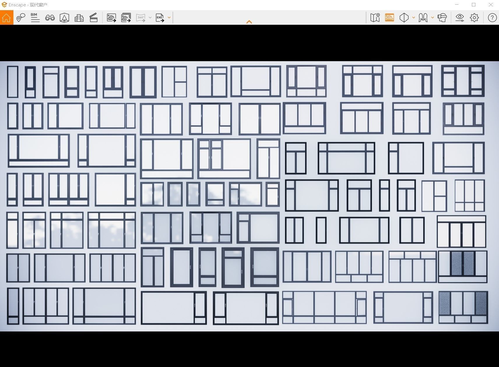  windows- Floor-to-ceiling windows-Windows 3D model_3