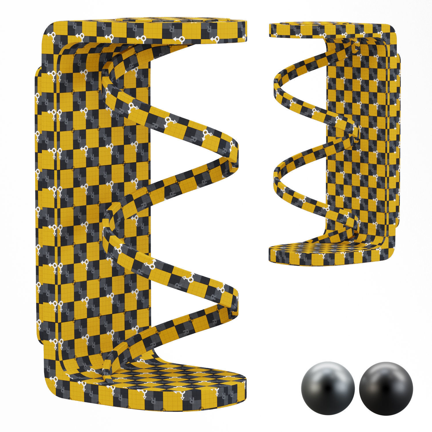 Swirl Integrated LED Outdoor Wall Light 3D model_1