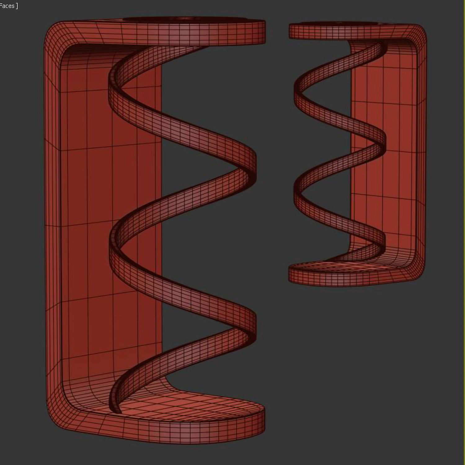 Swirl Integrated LED Outdoor Wall Light 3D model_2