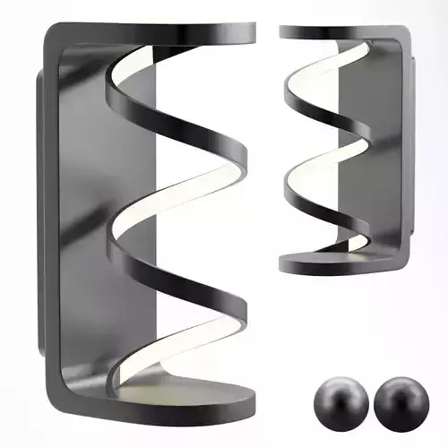 Swirl Integrated LED Outdoor Wall Light 3D model