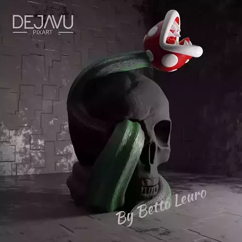 SKULL CARNIVOROUS FLOWER MARIO BROSS 3D print model