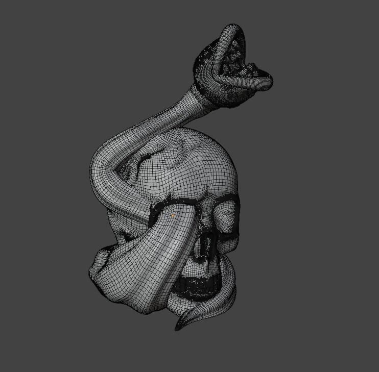 SKULL CARNIVOROUS FLOWER MARIO BROSS 3D print model_1