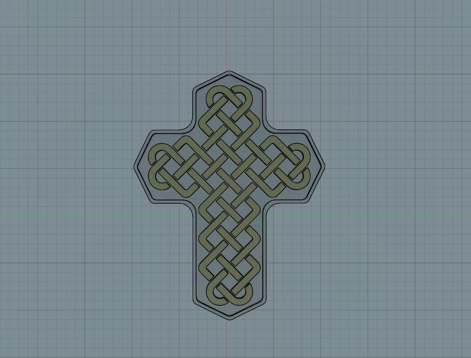 Celtic Cross Pendant 3D model_1