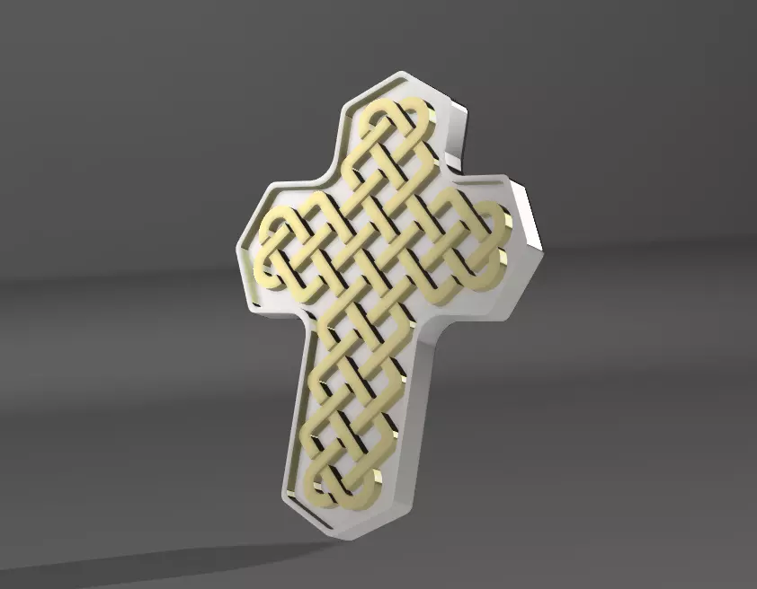 Celtic Cross Pendant 3D model_0