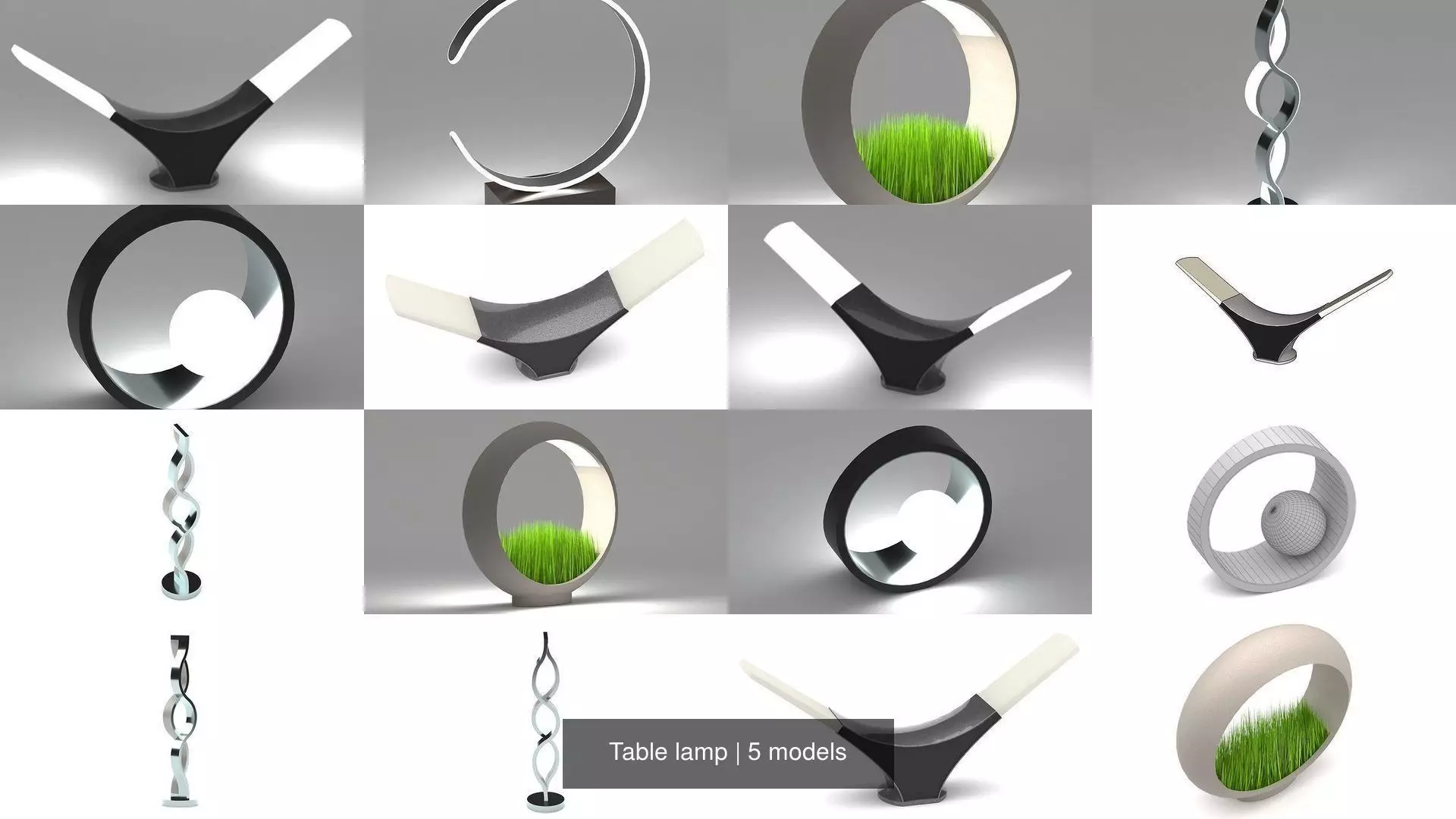 Table lamp 3D Model Collection_1