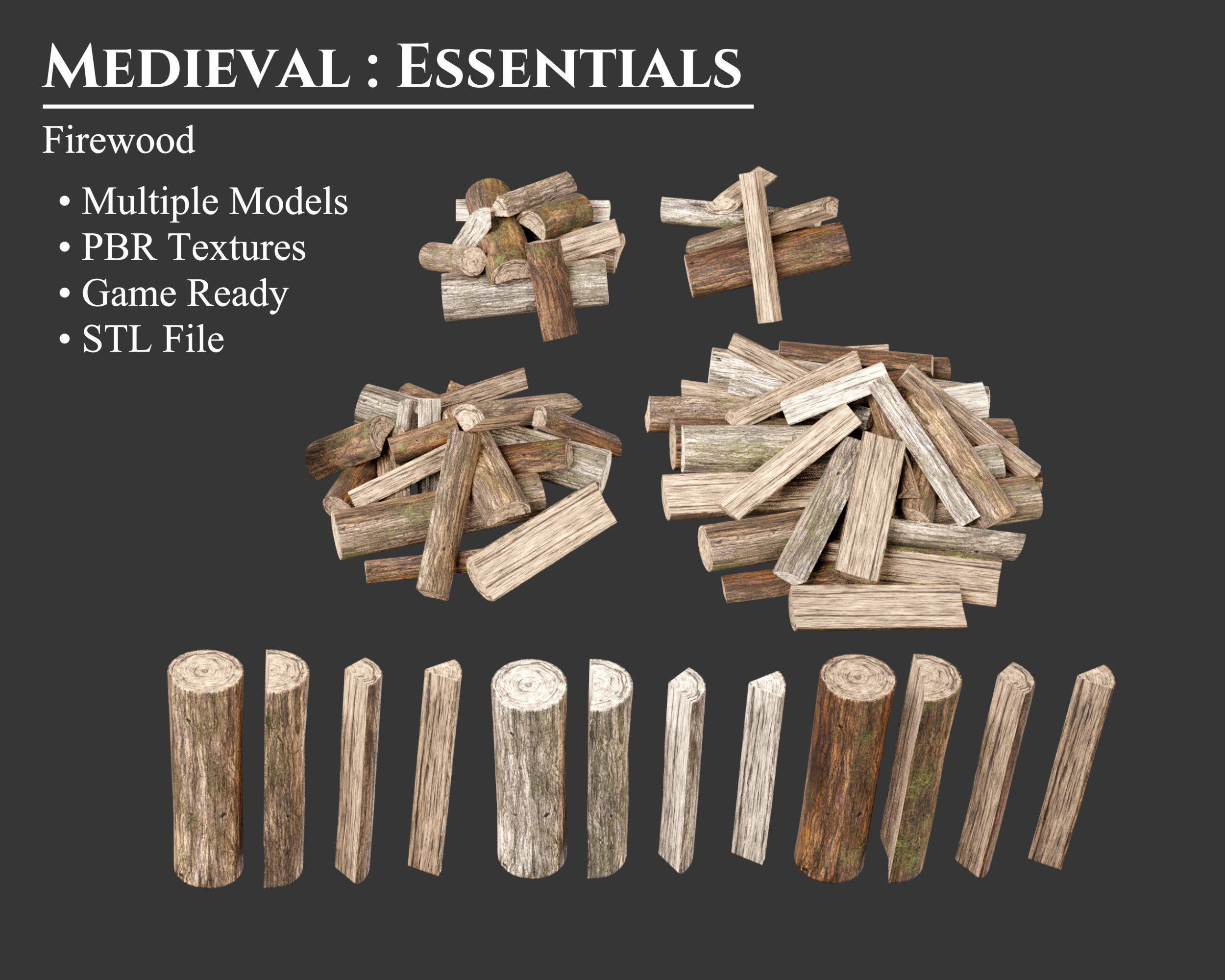 Medieval Collection Camp Fire Wood Set _2