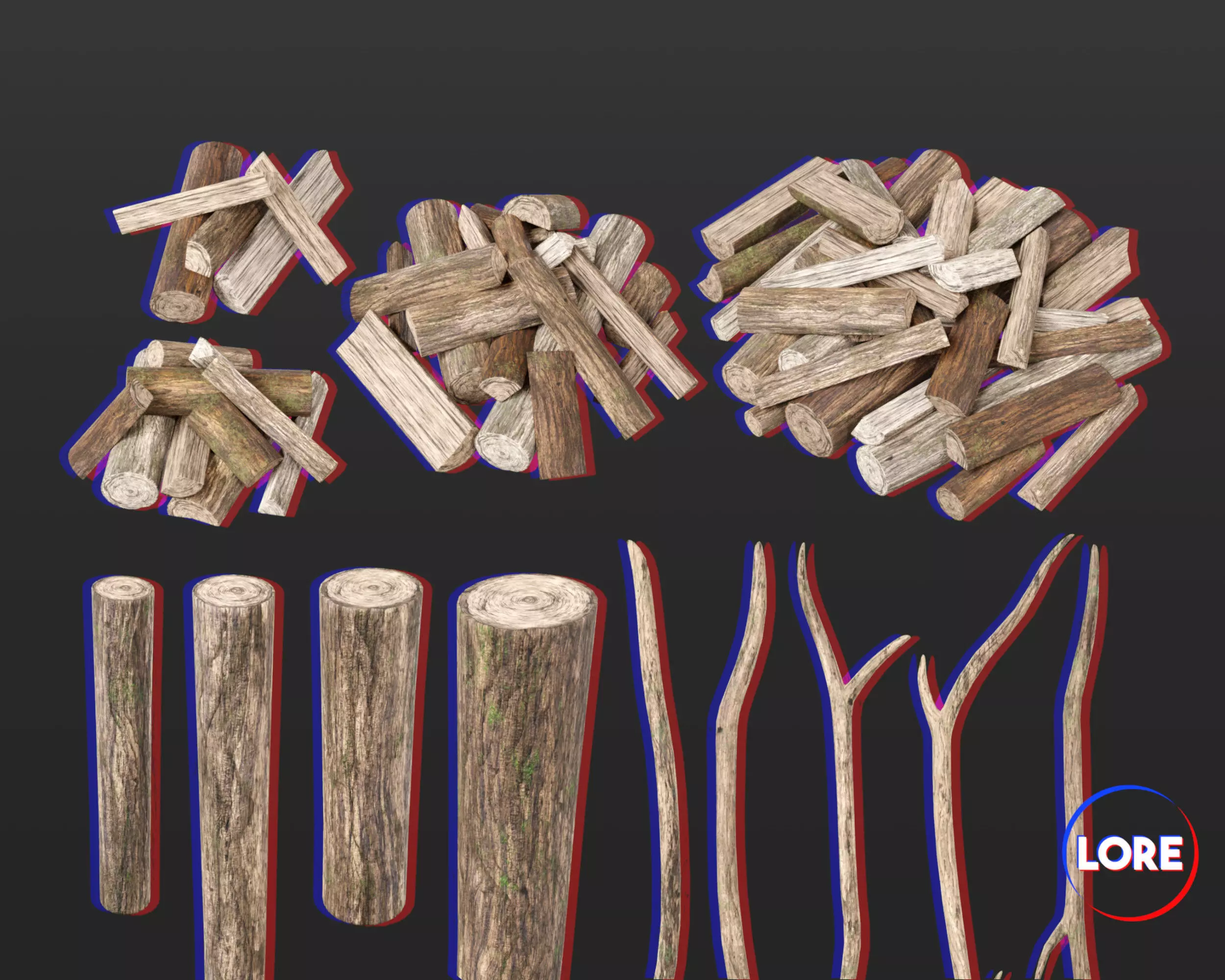 Medieval Collection Camp Fire Wood Set _0