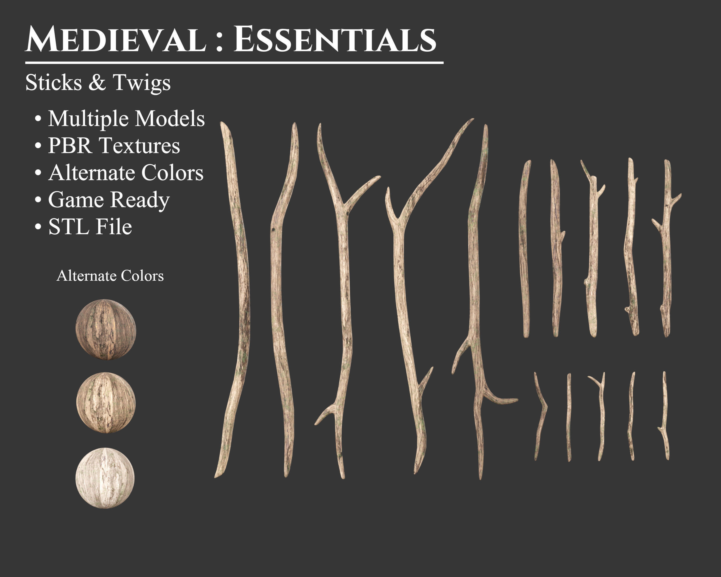 Medieval Collection Camp Fire Wood Set _26