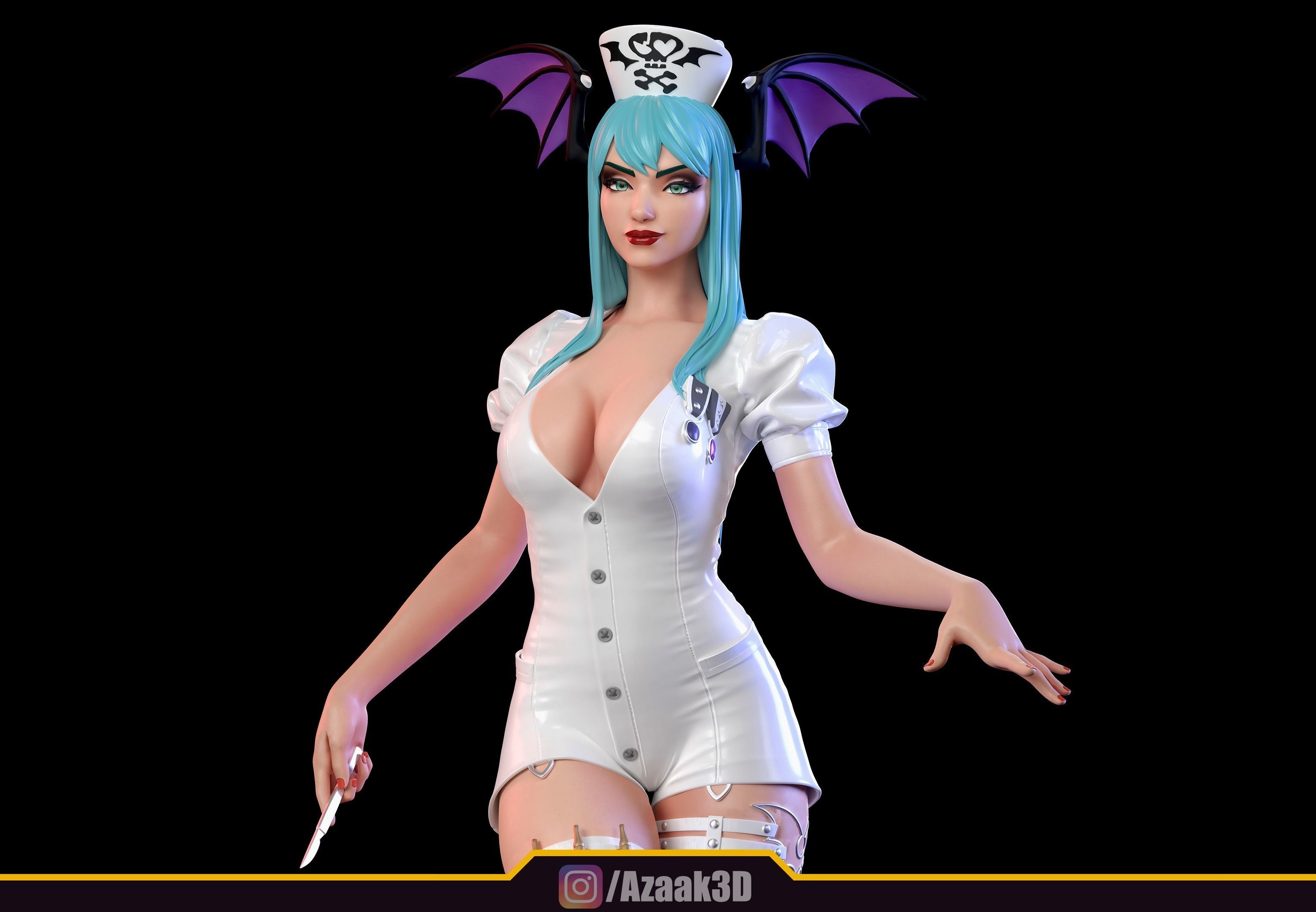 Nurse Morrigan Aensland 3D print model_4