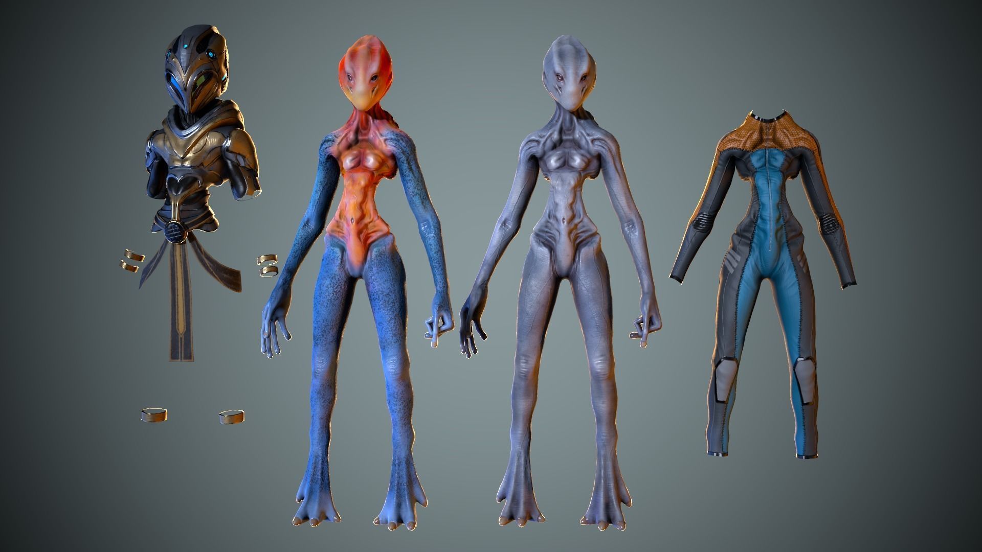 Alien Striscils Low-poly 3D model_6